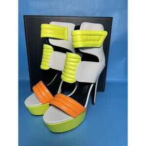 Azalea Wang Stacy Neon Multi-Color Platform Heel Sandal US 8.5 Women’s